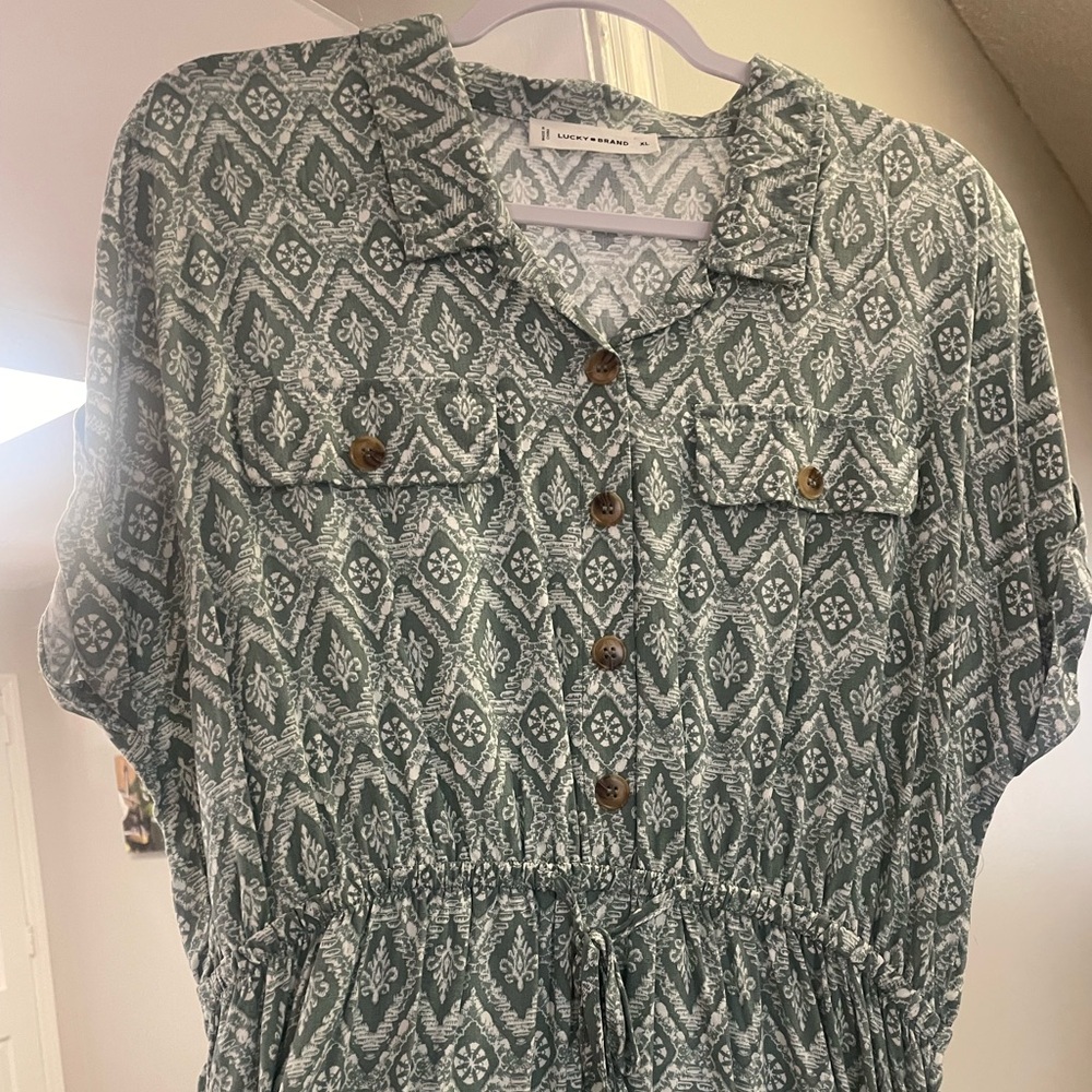 Lucky Brand Sage Patterned Shirtdress
